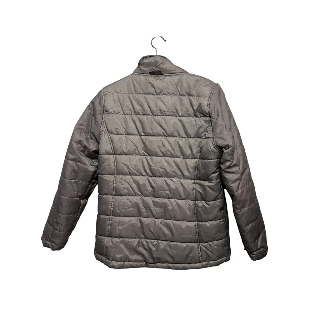 Reebok Kids Unisex XL 18 Gray Puffer Jacket‎ Full Zip Mock Neck Coat Outerwear